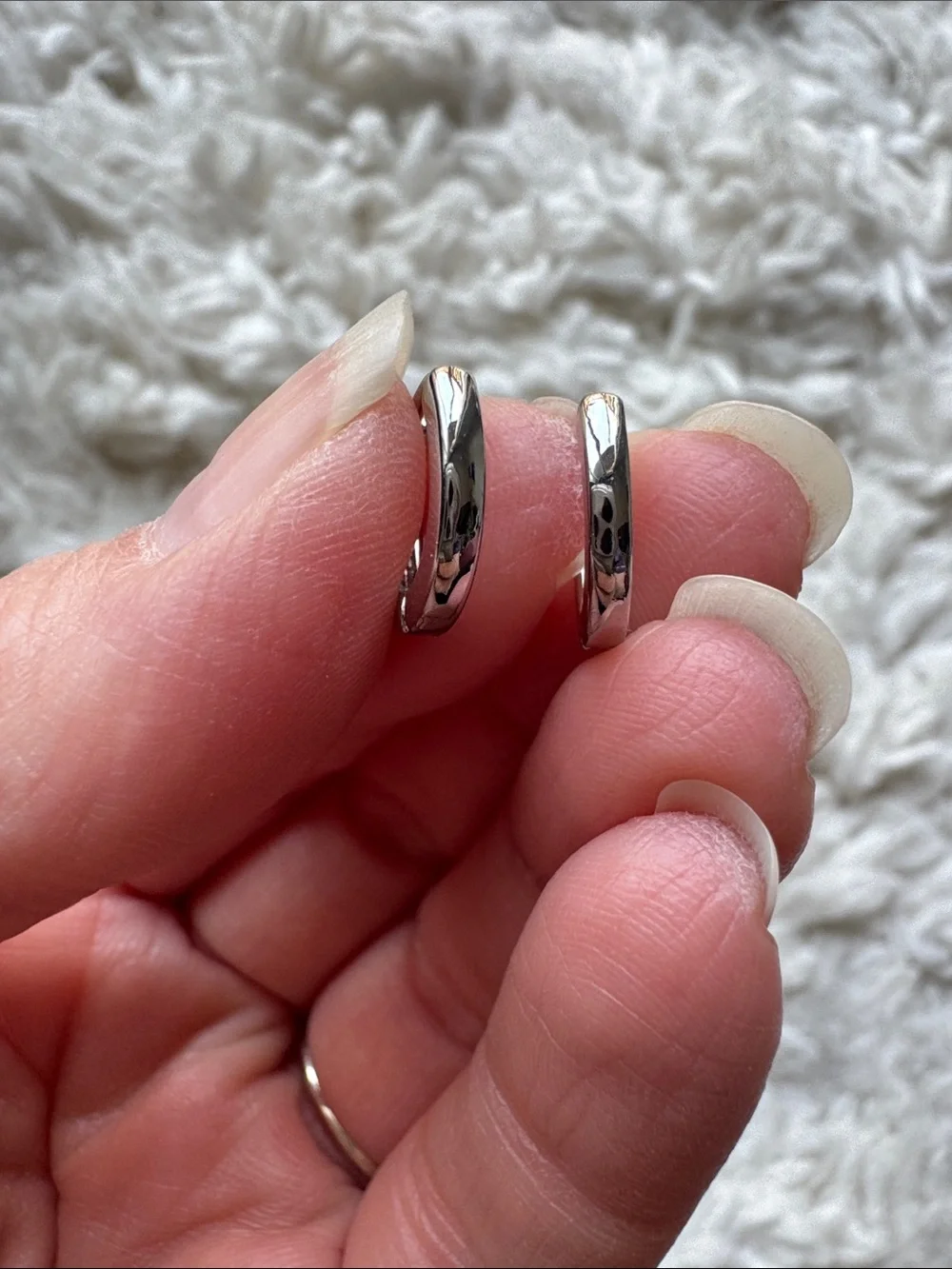 Bundle of Two Silver Tone Hoops